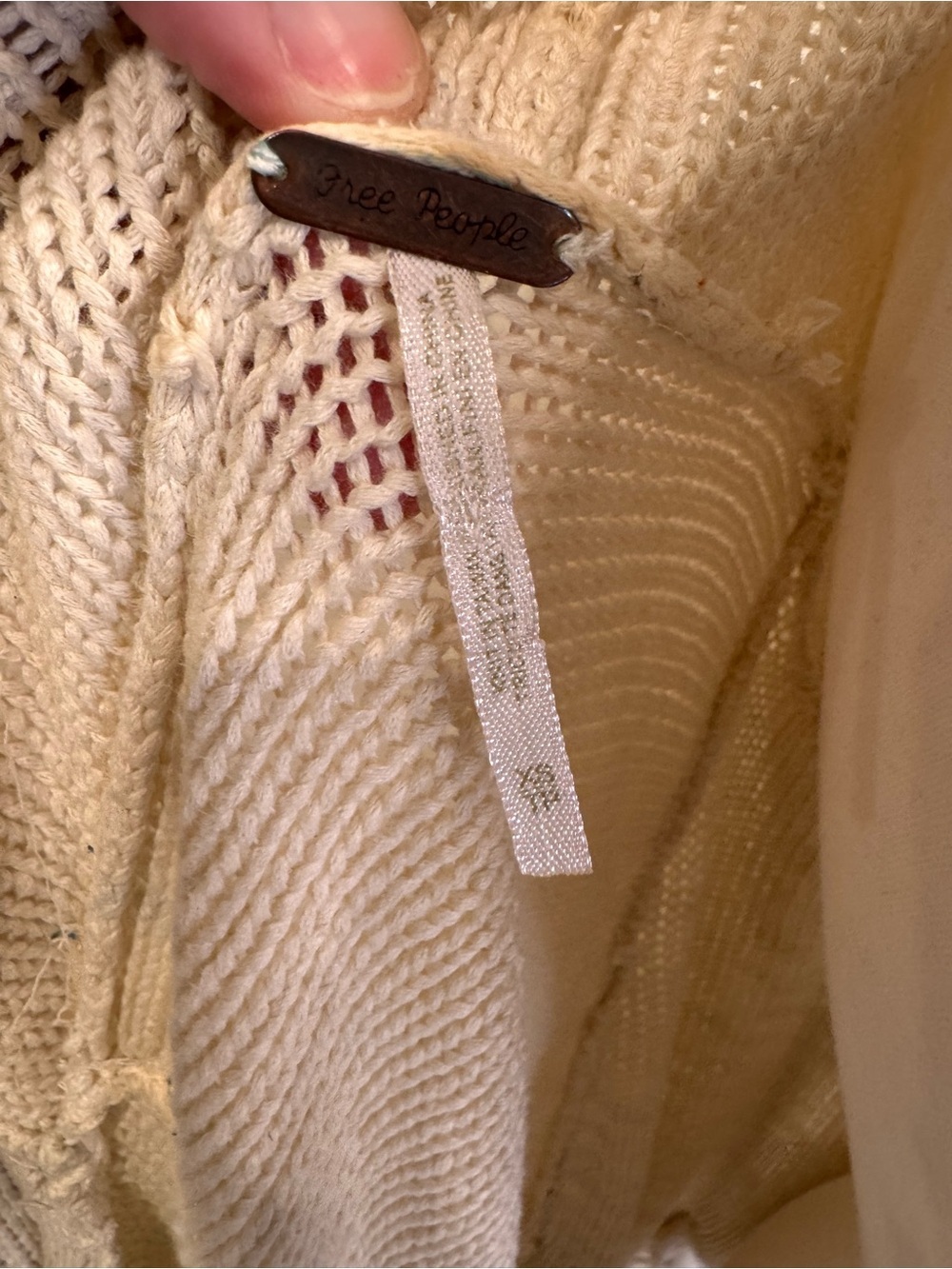 Free People Cream Waterfall Ruffle Open-Front Knit Cardigan 0981 - Picture 5 of 6
